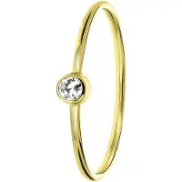Lucardi Ring 'Klassisch' goud / transparant