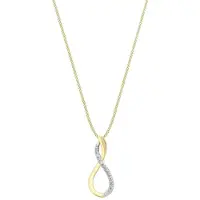 Lucardi 9 Karaat ketting met hanger met diamant