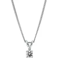Lucardi Zilveren ketting met hanger Swarovski Zirconia 4MM