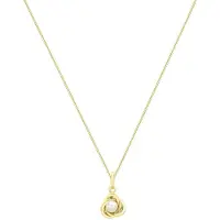Lucardi 9 Karaat ketting met hanger knoop met parel