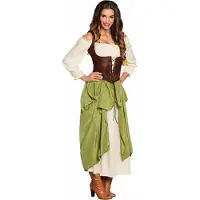 Boland Verkleedpak Village Wench Dames Groen Maat 40/42