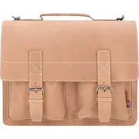 Alassio laptopschoudertas EARL 15 inch leder lichtbruin