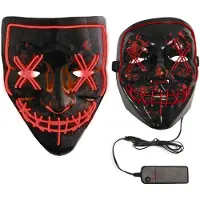 Vegaoo - Rood lichtgevend plastic led masker voor volwassenen