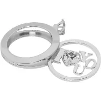 Quoins Disk I Love You staal zilverkleurig Large QMOK-28L-E-CC