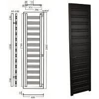 Sanicare design radiator Denso 180x40cm mat-zwart