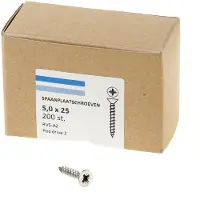 Hoenderdaal Spaanplaatschroef Rvs-A2 Pk PZ2 5.0X25 | 200 stuks - 0203.30.41101