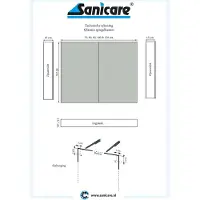 Sanicare Spiegelkast Qlassics Ambaince 70 cm. 2 dubbelzijdige spiegeldeuren grey-wood
