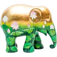 Elephant Parade beeld olifant Golden Lotus 30 cm goud/groen
