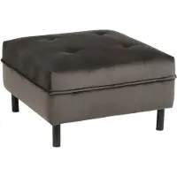 Nordal Puff velvet poef - grijs