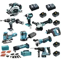 Makita DLX1012TJ1 Accu Combiset 10-delig 18V 5.0Ah in Mbox