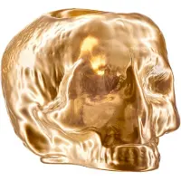Kosta Boda Still Life Waxinehouder schedel metallic goud