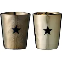 Bloomingville - Waxinelichthouder - Ster - Keramiek - Goud/Koper - 2 assortie