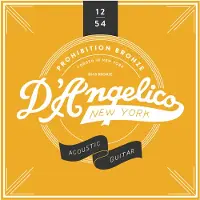 D'angelico Prohibition Bronze Acoustic 12's 85/15 Medium Light 12-54 snarenset