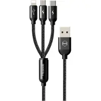 Mcdodo Lightning Kabel Geschikt voor iPhone 2 Meter - Snellader - 90 graden Kabel - 36W - LED Lampje - Zwart -