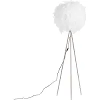QAZQA Landelijke vloerlamp staal met wit - Feather