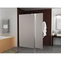 Wiesbaden Comfort zijwand draaibaar links 350 x 2000 x 10 mm nano melkglas/chroom