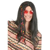 Vegaoo Zwarte hippiepruik voor volwassenen.