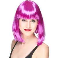 Vegaoo Half lange roze pruik voor vrouwen