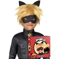 Vegaoo - Cadeauverpakking Cat Noir pruik en masker voor kineren