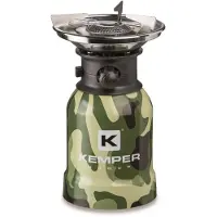 Kemper RVS Camping Gaspit - Met Piëzo Ontsteking - 1 Pits - Camo