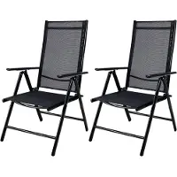 Casaria Tuinstoel Bern Set van 2 Antraciet Aluminium