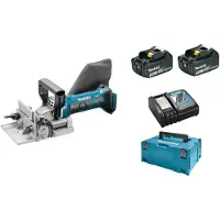 Makita freesmachine voor verbindingen/lamellenfrees 18V, 2 x 3,0Ah, Makpac koffer, model DPJ180RFJ
