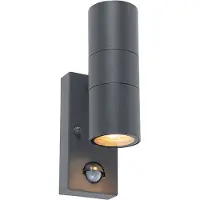 QAZQA WL Casa 4 - Buitenlamp met sensor/bewegingsmelder - 2 lichts - D 105 mm - antraciet