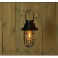 Anna's Collection Solar retro stormlamp zwart-goud 16,5x24,5 cm