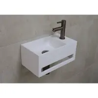 Saniclear fonteinset bali rechts met oud ijzerkleurige kraan