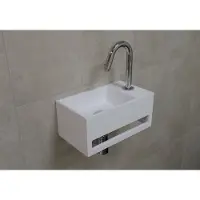 Saniclear fonteinset bali rechts met chroom gebogen fonteinkraan