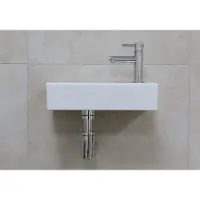 Mueller Mini Rhea 36x18x9cm fonteinset mat wit met Chroom kraan rechts