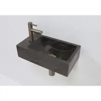 Lambini Designs Recto links natuursteen fonteinset met oud ijzerkleurige kraan en toebehoren