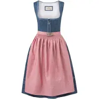 Stockerpoint Dirndl 'Roseline' blauw / oudroze
