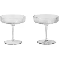 Ferm Living Champagneglas Ripple Saucers Clear 150 ml (Set van 2)