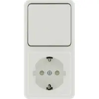 Sencys Combinatie Wisselschakelaar/stopcontact Tuleda Geaard Wit