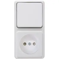 Sencys Combinatie Wisselschakelaar/stopcontact Tuleda Wit