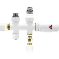 SaniGoods thermostatische radiatorkraan recht 1/2"x16 M30 wit