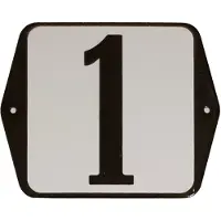 Warentuin Huisnummer naambordje standaard 15x12 cm nummer 1