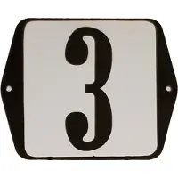 Warentuin Huisnummer naambordje standaard 15x12 cm nummer 3