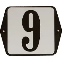 Warentuin Huisnummer naambordje standaard 15x12 cm nummer 9