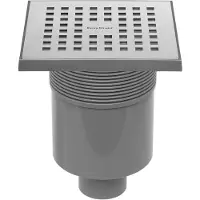 Easy drain Easydrain Aqua Quattro vloerput abs 15x15cm verticaal RVS Geborsteld