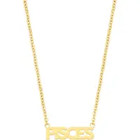 CO88 Collection Collection Zodiac 8CN 26174 Stalen collier - Hanger pisces - 38 + 7 cm - Goudkleurig