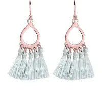 Elli Oorbellen 'Boho' rose-goud / grijs
