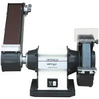Optimum GU20S Werkbankslijper 200 mm 600 Watt met slijpsteen en slijpband