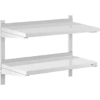 Royal Catering Wandrek van roestvrij staal - 2 planken - 80 x 40 cm