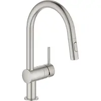GROHE Minta 1-gats keukenkraan met draaibare C-uitloop en uittrekbare dual spray supersteel