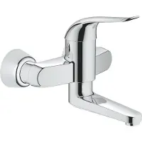 GROHE Euroeco wandkraan met koppelingen chroom