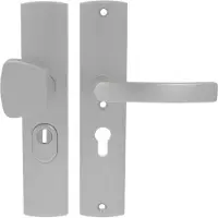 Axa Veiligheidsbeslag (Curve Plus) Aluminium geslepen: Knop-Kruk (model S/Blok) PC55 met kerntrekbeveiliging SKG***