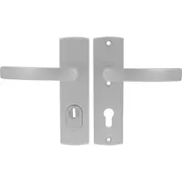 Axa Veiligheidsbeslag (Curve Plus) Kortschild Aluminium geslepen: Kruk-Kruk (model Blok) PC72 met kerntrekbeveiliging SKG***