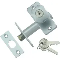 Nemef 2602/4-50 mm blister Insteekgrendel | DM50mm | voorplaat F1 geëloxeerd 22x55mm rechthoekig | F1 geëloxeerde knop | rozet | schoot zamac verzinkt | DR 1+2+3+4 - 9260204530